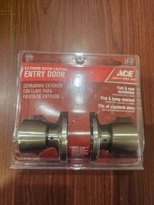 Perilla de puerta de entrada de acero inoxidable satinado Ace Tulip, fácil instalación - Imagen 1 de 2