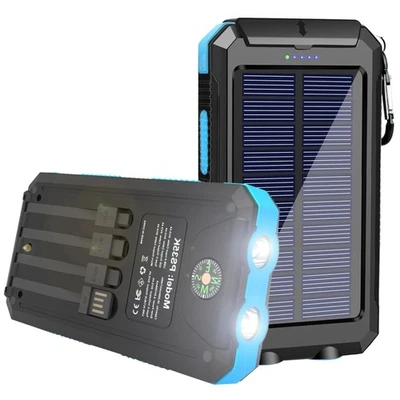Cargador Solar Portátil 20000mAh con 6 Salidas y Cables Incorporados para Aventureros Foto 1 de 4