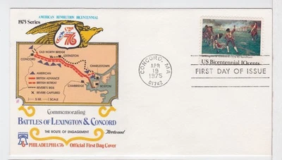 TurtlesTradingPost- Battle of Lexington & Concord 1975 #1563- Fleetwood FDC - Image 1 of 2