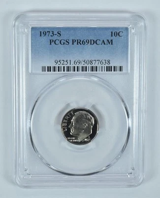 1973-S Roosevelt Dime PR69 DCAM PCGS Blue Label - Image 1 of 4
