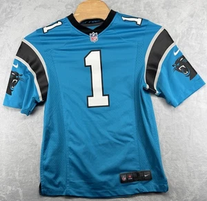Nike On Field Game NFL Carolina Panthers Cam Newton Blue #1 Jersey Men's S - Foto 1 di 6