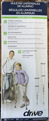 Drive Universal Aluminum Crutches  Adjusts 4.6"-6.6" Supports 300 Lbs Open-Box - Image 1 of 2