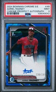 2024 Bowman Chrome Sapphire Adriel Radney Auto PSA 9 - Picture 1 of 1
