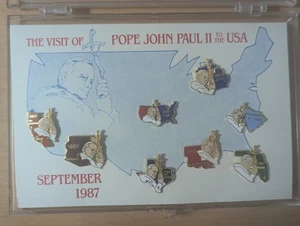 Papst Johannes Paul II 1987 Besuch in den USA 8 Pins Set   - Bild 1 von 7