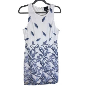 Vestido Vaina Adrianna Papell Blanco Púrpura Floral Bordado Sin Mangas Talla 10 - Imagen 1 de 12