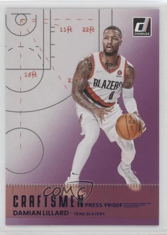 2022-23 Panini Donruss Craftsmen Purple Press Proof Damian Lillard #9 - Image 1 of 2