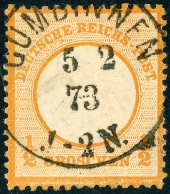 GERMANY 1872 USED #3, IMPERIAL EAGLE WITH SMALL SHIELD !! H166 - Image 1 of 2