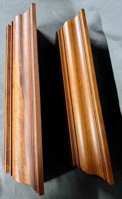 Pottery Barn Floating Shelf Set Pair Of Two Dark Wood 24” W/t Notches - Image 1 of 4