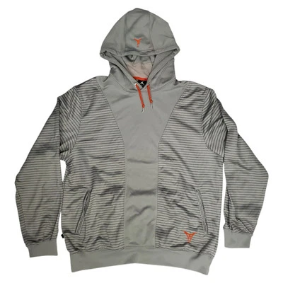 Vintage AIR JORDAN Sweater MELO Mens XL Gray Striped Pockets Pullover Hoodie Y2K - Image 1 of 4