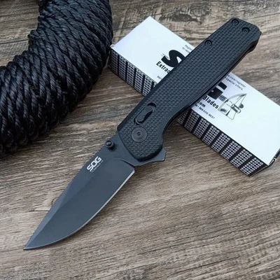 SOG Terminus XR 3” CRYO D2 BLACK Handle BLACK Blade Pocket Knife FREE GIFT - Image 1 of 4