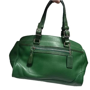 Vintage Y2K Coach Hampton Satchel Kelly grün Leder 7465 Handtasche Schultertasche - Bild 1 von 18