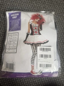 Amscan Harlequin Honey Girls Fancy Dress Costume Clown Book Day Age 10-12 - Picture 1 of 2