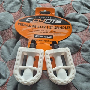 Coyote 1/2" weiß Kinder Junior Kinder Jungen Mädchen Ersatz Fahrrad Fahrrad Pedale - Bild 1 von 2