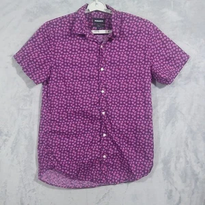 Bonobos Mens Shirt Large Long Slim Fit Short Sleeve Purple AOP Pineapples - Picture 1 of 6
