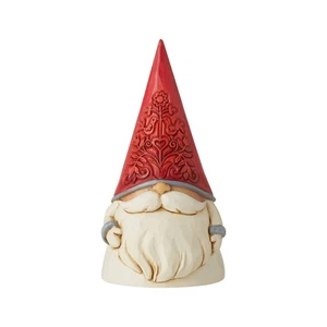Jim Shore Heartwood Creek Nordic Noel Floral Hat Gnome Yule Tomte Figurine, 3... - Picture 1 of 3