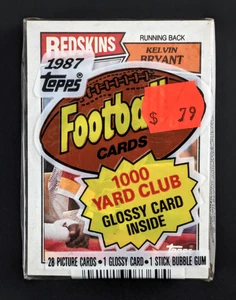 Paquete de 28 tarjetas de violonchelo de fútbol americano Topps 1987 sin abrir Kelvin Bryant Top LKS01 - Imagen 1 de 4