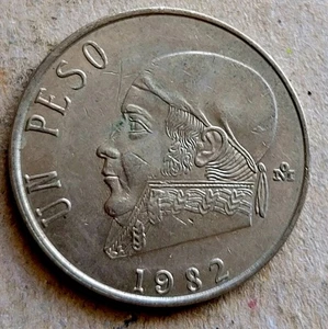 Mexico 1982 Un 1 Peso; Jose Maria Morelos, Very Nice Mexican Coin! - Picture 1 of 2