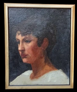 Ancienne Peinture Huile Toile Portrait Jeune Homme Art 19 Ème Siècle Old Paint - Bild 1 von 8