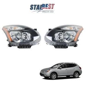 Black Clear Halogen For Nissan Rogue 2008-2013 Left+Right Headlights Projector - Picture 1 of 12