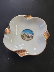 Vintage Aqualit Porcelain Souvenir Ashtray Change Dish Mackinac Is Made in Japan - Picture 1 of 3