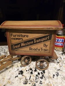 Antique Model Wagon Toy Great Western Transport By Road & Train Furniture Movers - Picture 1 of 21
