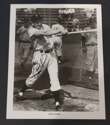RALPH KINER Signed Original 8x10 Photo-HALL OF FAME-PITTSBURGH PIRATES-JSA - Image 1 of 4