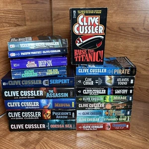 Clive Cussler Lot of 18 Combination of Hard and Paperback. One Signed - Picture 1 of 24