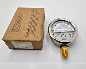 Wika 9767053 Type 213.532.5" Pressure Gauge 60 psi - 1/4 NPT Lower Mount - Picture 1 of 6