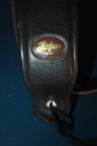 Vintage Hofner brown all leather padded guitar strap hi quality - Picture 1 of 14
