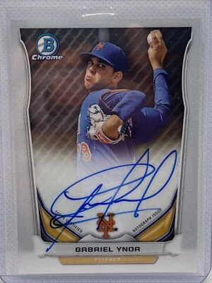 2014 Bowman Chrome BCAP-GY Gabriel Ynoa Chrome Auto Mets - Image 1 of 2