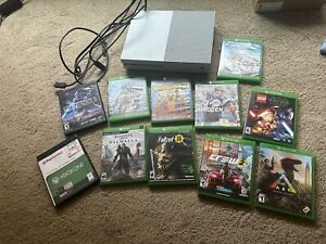 Microsoft Xbox One S 1TB Console Gaming System Only Power HDMI CORD + 11 Games