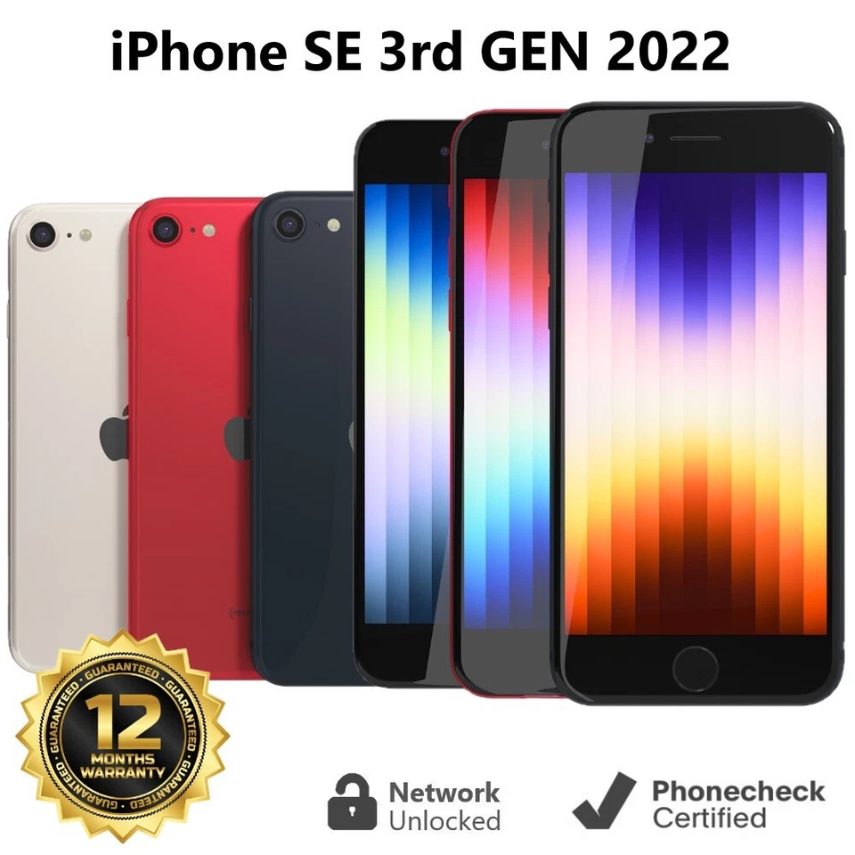 Apple iPhone SE 3rd Gen. -  A2595 - 64GB| 128GB | 256GB - (Unlocked) - Very Good - Image 1 of 1