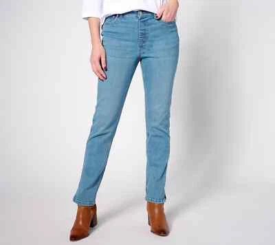 Denim & Co. Regular Easy Stretch Utility Back Pocket Jean Light Wash 8 A636639 - Image 1 of 4