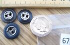 3 x Buttons 13mm ( approx ) METALIC SILVER BLACK lot 67