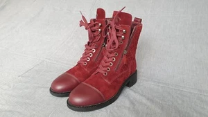 Chanel G33769 Suede Lace-up Side Zip Boots - Picture 1 of 8