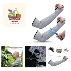 Cut Resistant Arm Sleeves Level 5 Arm Protection Sleeves with Thumb Slot Grey... - Picture 1 of 10