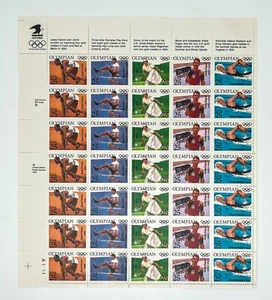 USPS 1990 SCOTT #2496-2500 OLYMPIAN 25C FULL SHEET OF 35 STAMPS FV $8.75 -MNH OG - Bild 1 von 2