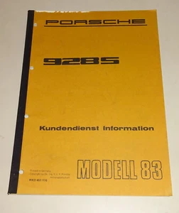 Werkstatthandbuch / Kundendienst Information Porsche 928 S Modelljahr 1983 - Bild 1 von 4