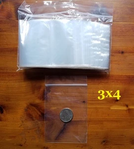 500 BOLSAS CON CIERRE DE CREMALLERA 3" X 4" TRANSPARENTES 2 MIL BOLSAS CON CIERRE SUPERIOR CON CREMALLERA - Imagen 1 de 11
