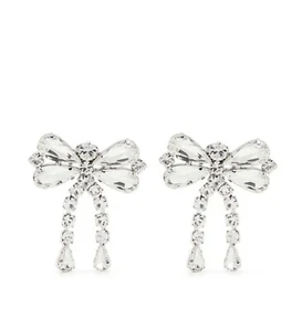 Stunning Alessandra Rich Platinum Tone Crystal Embellished Statement Bow Clip... - Picture 1 of 9