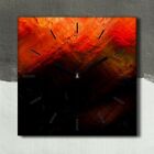 Canvas Clock Print 30x30 Painting Abstract Black and Red Picture Wall Art Decor