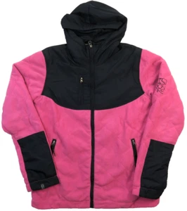 Womens Bonfire Snowboard Jacket Size Large Hooded Black Pink - Picture 1 of 12