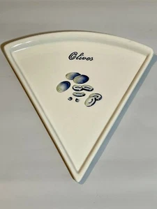 PIZZA BUONO by Pottery Barn Pizza Slice Triangle Plates Olives REPLACEMENT - Picture 1 of 2