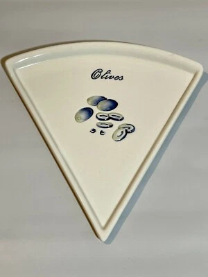 PIZZA BUONO por Pottery Barn Rebanada de Pizza Triángulo Platos Aceitunas REEMPLAZO Foto 1 de 2