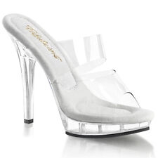 5" Clear Double Strap Fitness Model Heels Bikini Contest Competition Shoe Womans