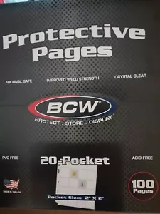 *BCW* 20 PÁGINAS DE PROTECCIÓN DE BOLSILLO * POGS * DIAPOSITIVAS * TARJETAS 2x2 * 20 páginas *21 de septiembre* - Imagen 1 de 2