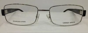 GIORGIO ARMANI GA811 SILVER RZS NEW EYEGLASSES FRAME RX 54-17-135 ITALY MADE - Picture 1 of 3