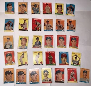1958 Topps Original Vintage Baseball Cards Commons Lot of Thirty One (31) Cards - Picture 1 of 2