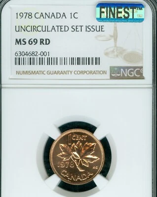 1978 CANADA CENT NGC MS69 RD PQ MAC FINEST GRADE SPOTLESS RARE * - Image 1 of 2