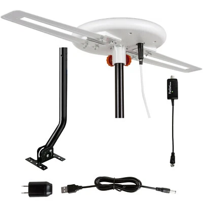 360Degree Omni-directional Digital Outdoor TV Antenna 4K Amplified Mounting Pole - Image 1 of 4